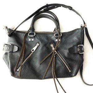 Rebecca Minkoff Black Leather Schlub Moto Satchel